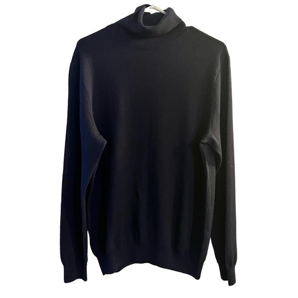J.Crew 100% Merino Wool Cowl-Neck Navy Blue Sweater Size L - Picture 1 of 3